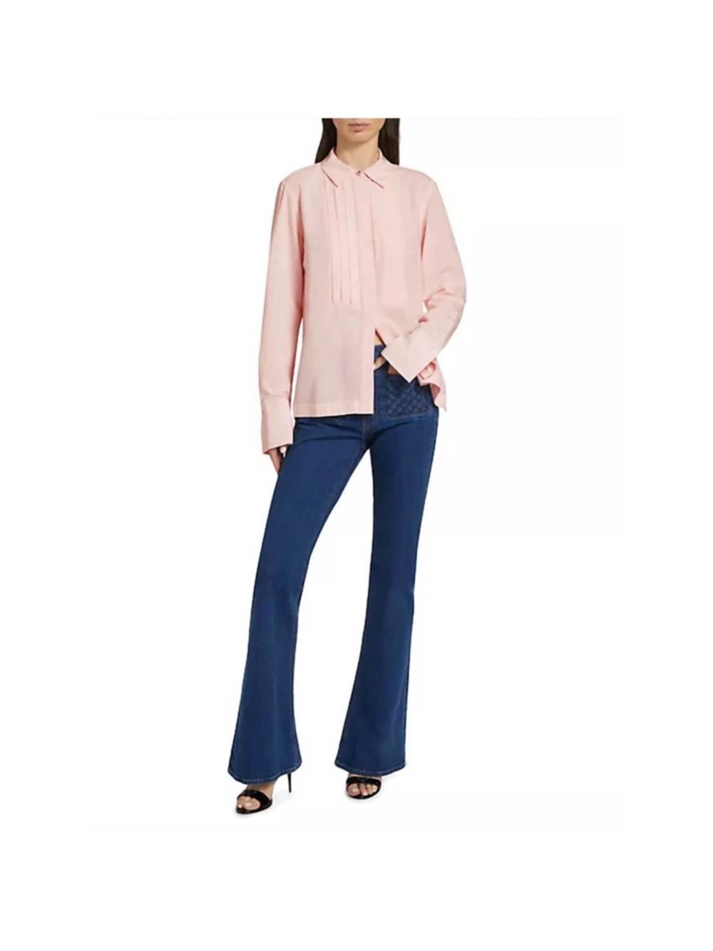 Derek Lam 10 Crosby Valera Pleated Cotton-Blend Shirt NWT size Medium - Picture 2 of 9